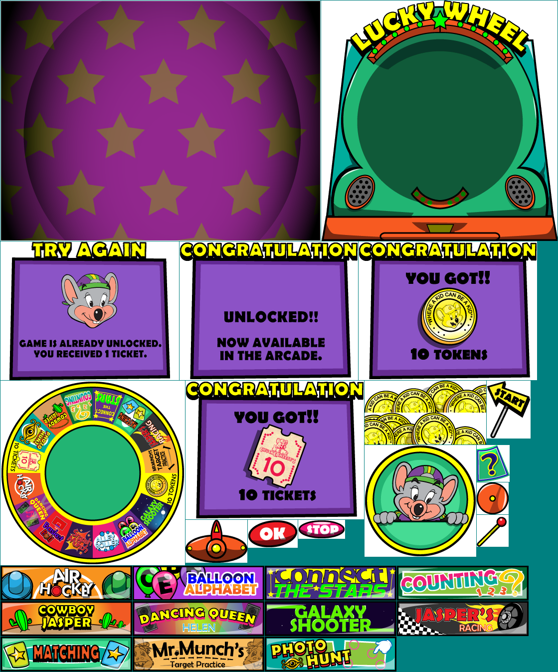 Chuck E. Cheese's Party Games - Lucky Wheel