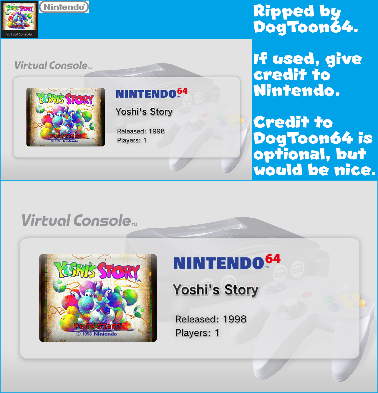 Virtual Console - Yoshi's Story