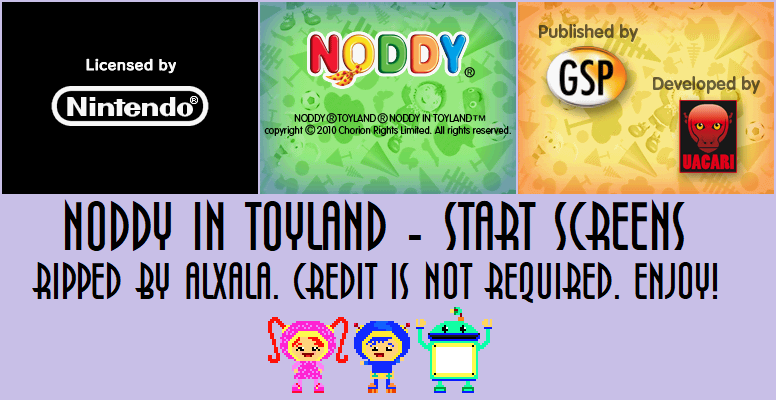 Noddy in Toyland - Start Screens