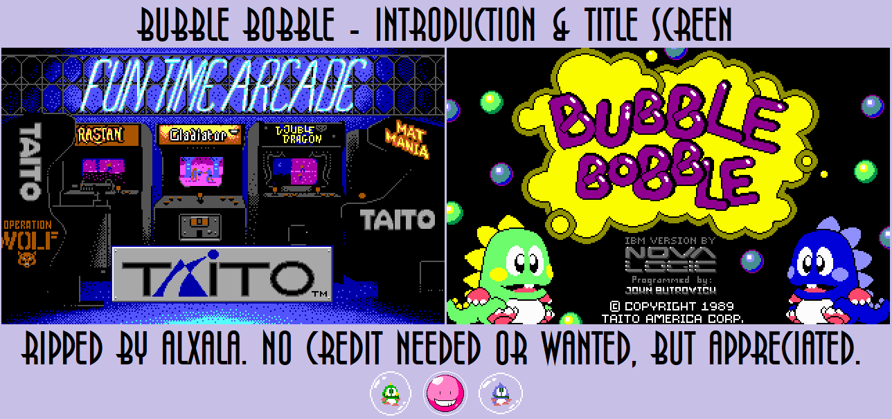Bubble Bobble - Introduction & Title Screen