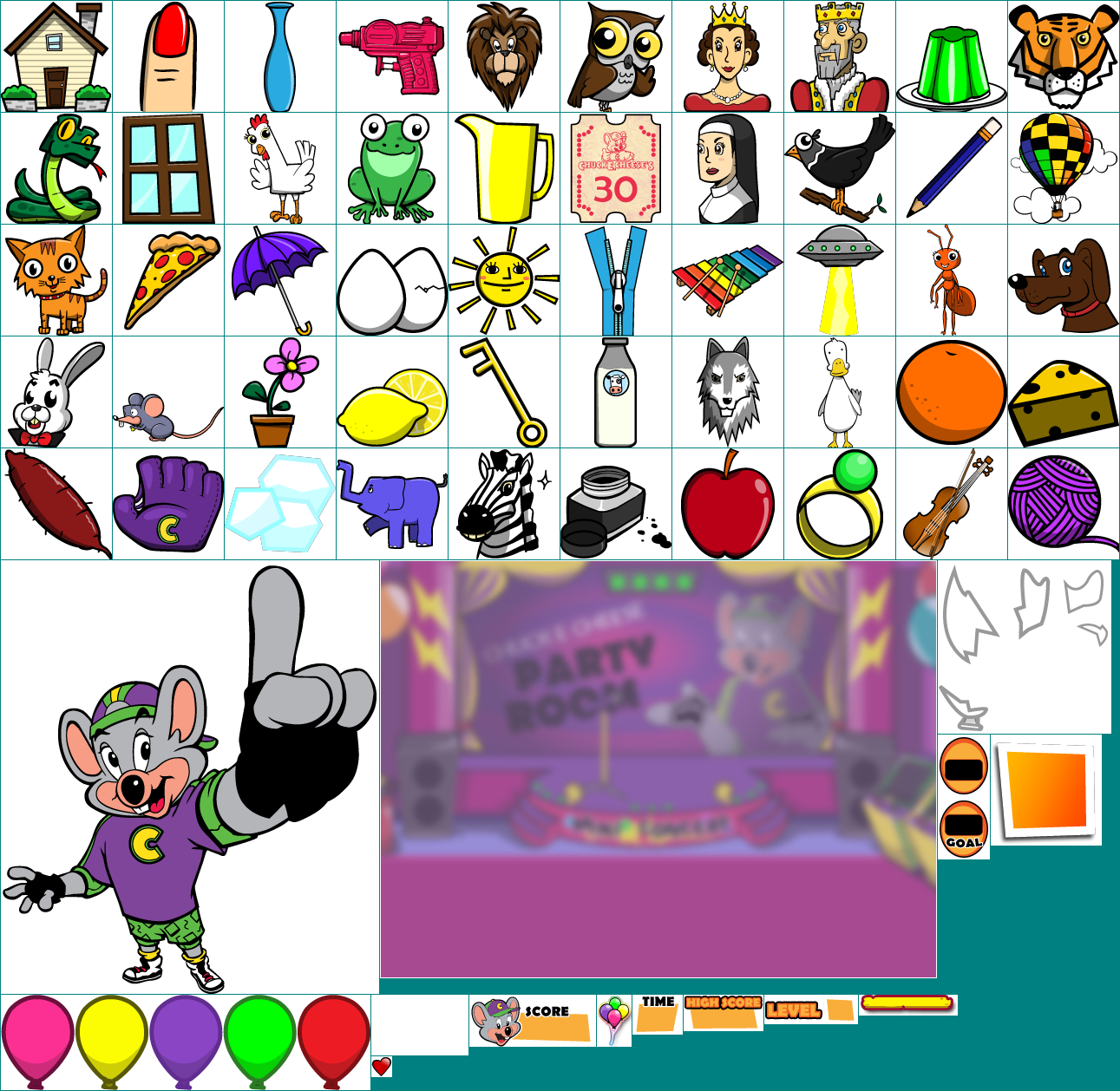Chuck E. Cheese's Party Games - Balloon Alphabet