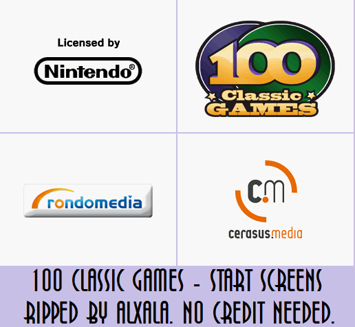 100 Classic Games - Start Screens