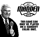 Madden NFL 2001 - Game Boy Error Message