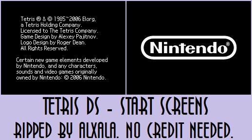Tetris DS - Start Screens