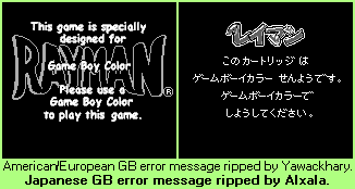 Game Boy Error Message