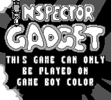 Inspector Gadget: Operation Madkactus - Game Boy Error Message