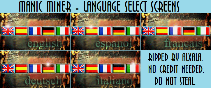 Manic Miner - Language Select Screens