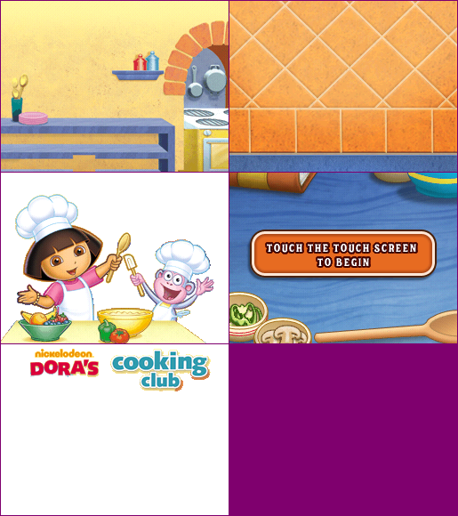 DS / DSi   Dora's Cooking Club   Title Screen Elements   The