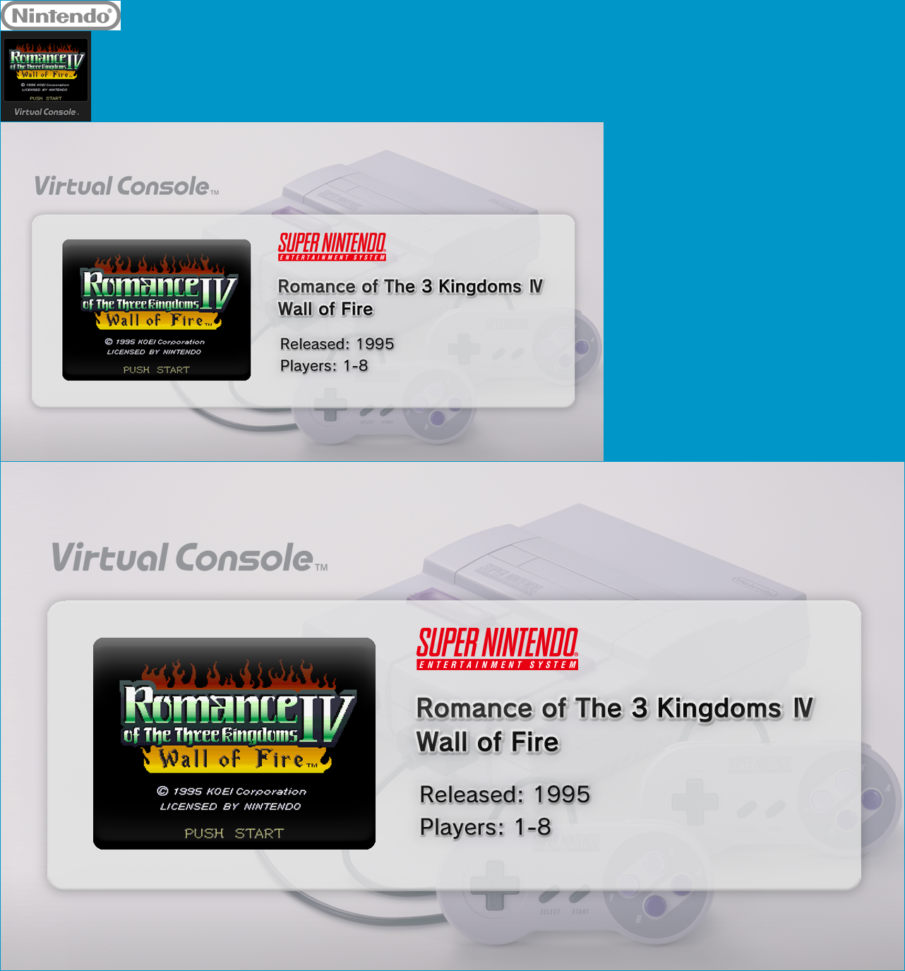 Virtual Console - Romance of the 3 Kingdoms IV: Wall of Fire