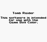 Tomb Raider - Game Boy Error Message