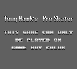 Tony Hawk's Pro Skater - Game Boy Error Message