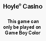Hoyle Casino - Game Boy Error Message