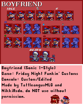 Friday Night Funkin' Customs - Boyfriend (Sonic 1-Style)