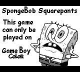 SpongeBob SquarePants: Legend of the Lost Spatula - Game Boy Error Message