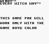 Wendy: Every Witch Way - Game Boy Error Message