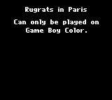 Rugrats in Paris: The Movie - Game Boy Error Message