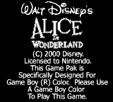 Alice in Wonderland - Game Boy Error Message