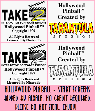 Hollywood Pinball - Start Screens