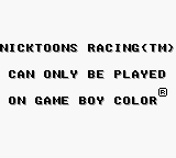 Nicktoons Racing - Game Boy Error Message