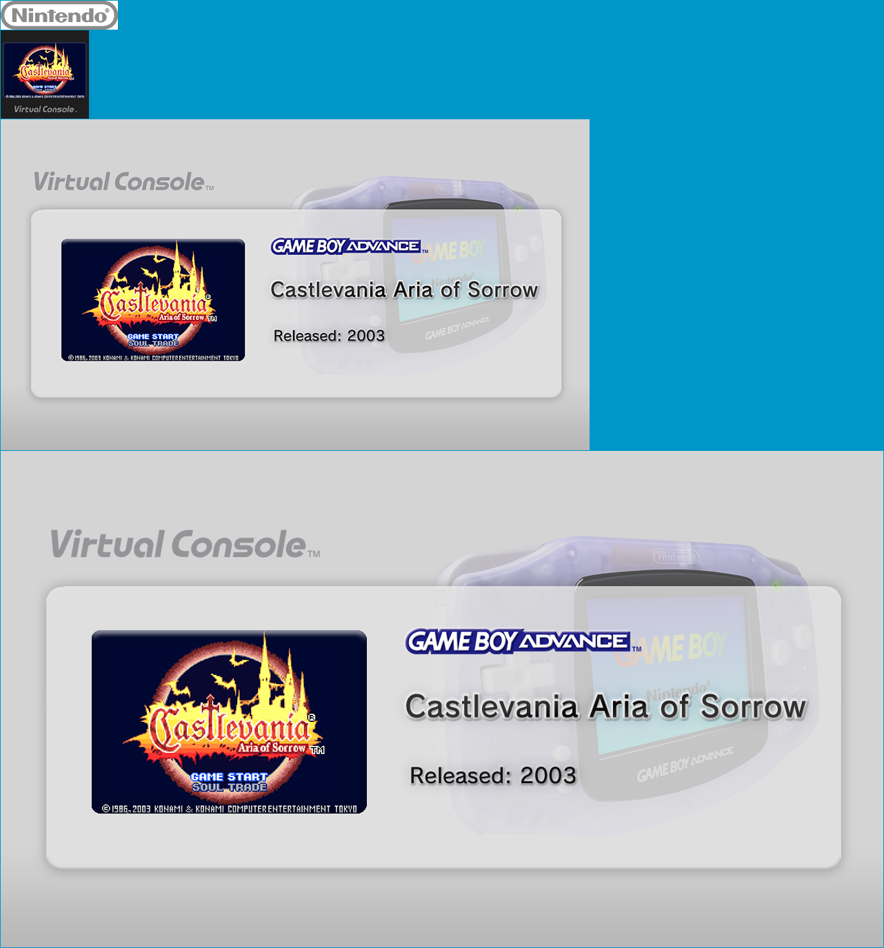 Virtual Console - Castlevania Aria of Sorrow