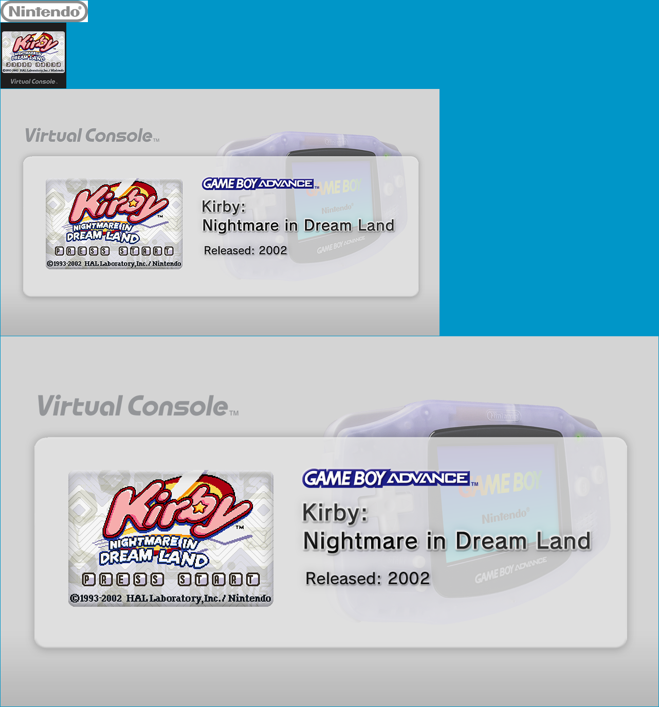 Virtual Console - Kirby: Nightmare in Dream Land