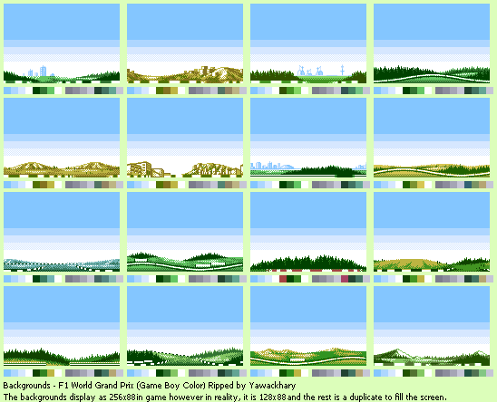 F-1 World Grand Prix - Backgrounds