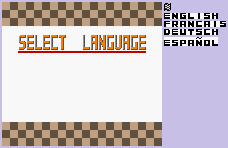 Language Select Screen