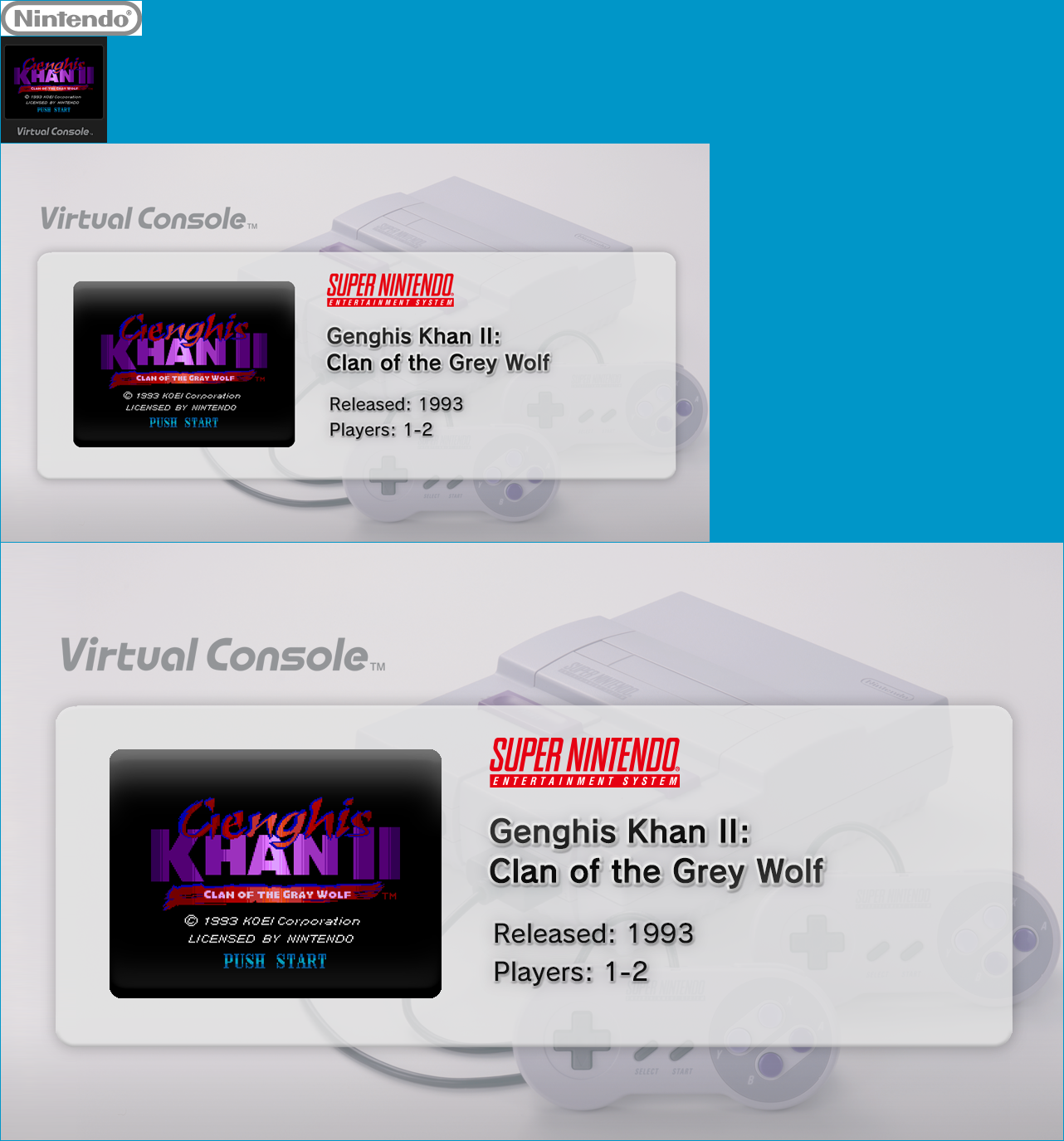 Virtual Console - Genghis Khan II: Clan of the Gray Wolf