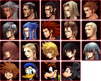Kingdom Hearts: 358/2 Days - Mugshots (Mission Mode Select Screen)