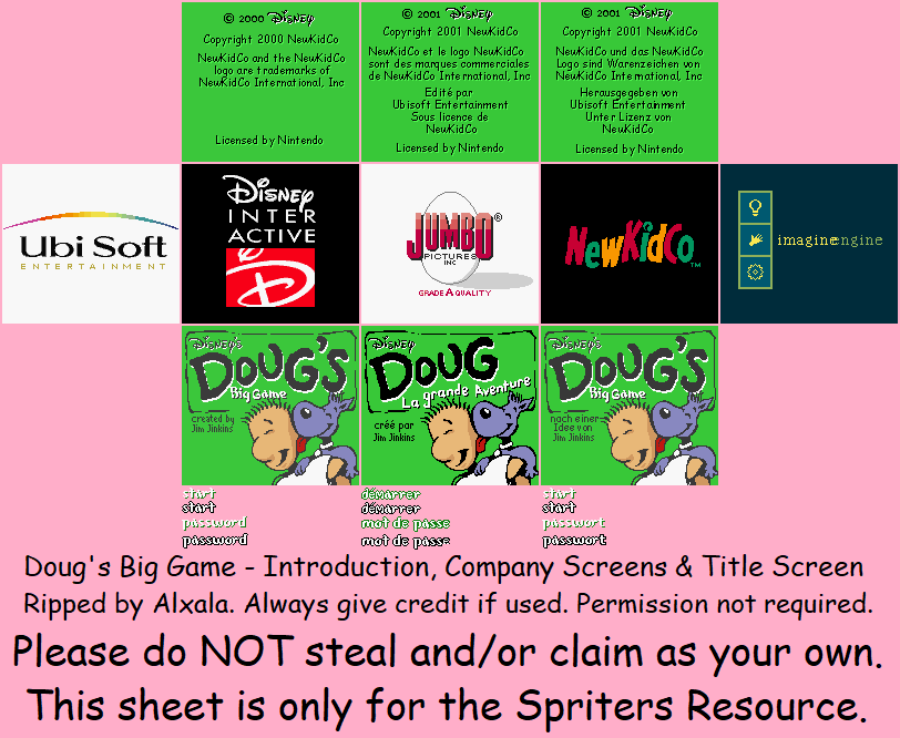 Doug's Big Game - Introduction, Company Screens & Title Screen