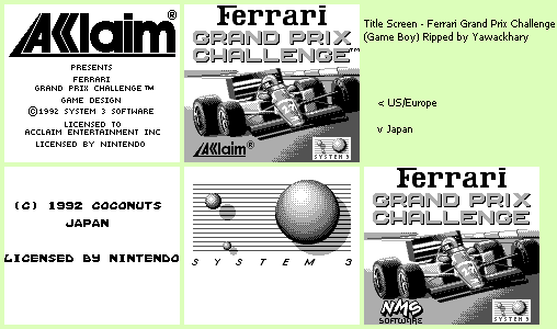 Ferrari Grand Prix Challenge - Company Screens & Title Screen