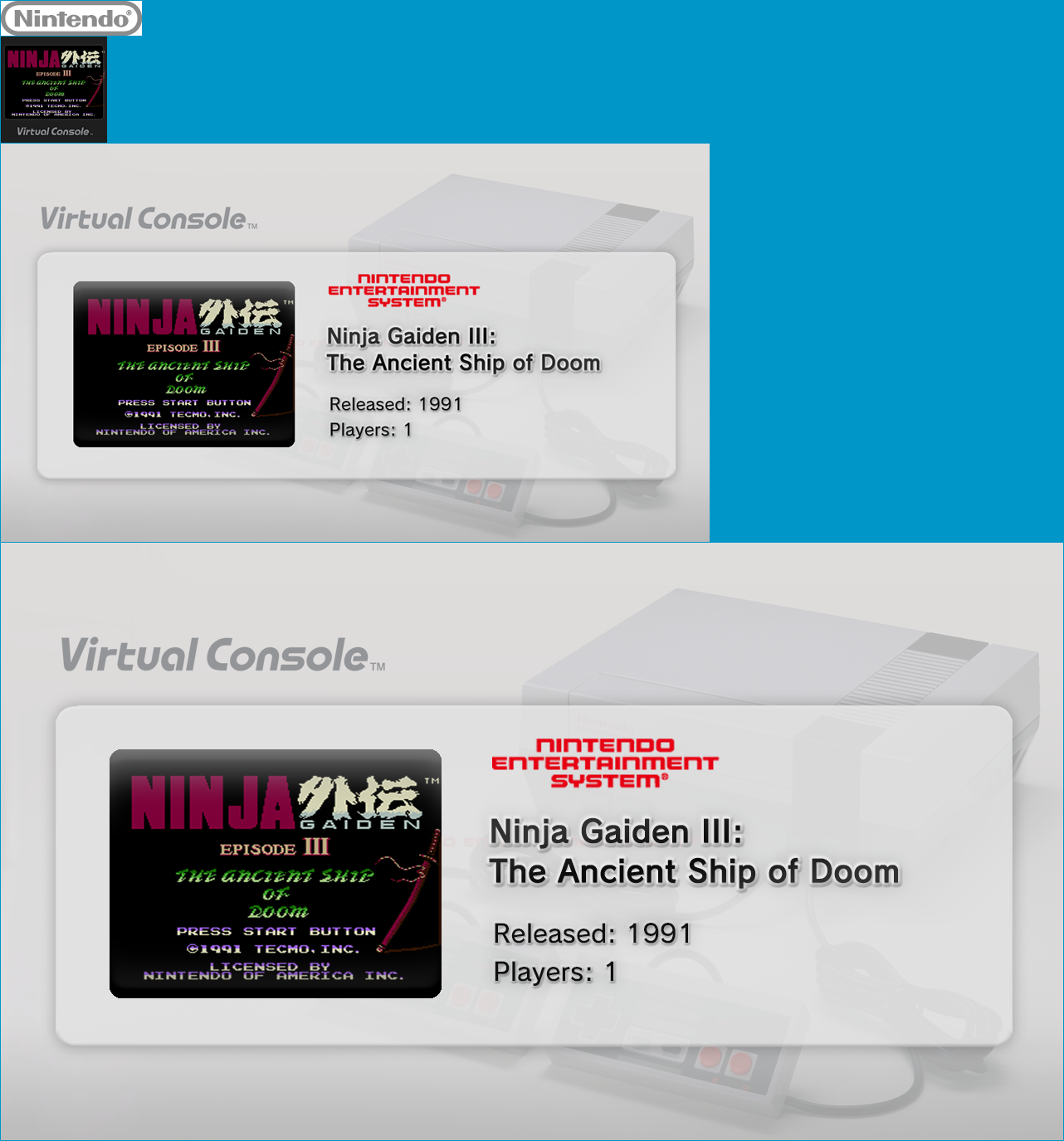 Virtual Console - Ninja Gaiden III: The Ancient Ship of Doom