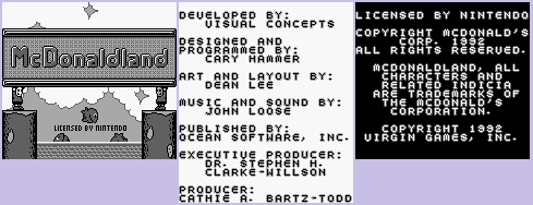 McDonaldland - Title Screen, Credits & Introduction