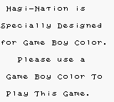 Magi-Nation - Game Boy Error Message