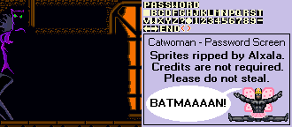Catwoman - Password Screen