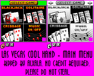 Las Vegas Cool Hand - Main Menu
