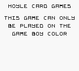 Hoyle Card Games - Game Boy Error Message