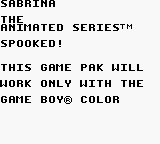 Sabrina: The Animated Series: Spooked! - Game Boy Error Message