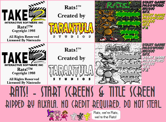 Rats! - Start Screens & Title Screen