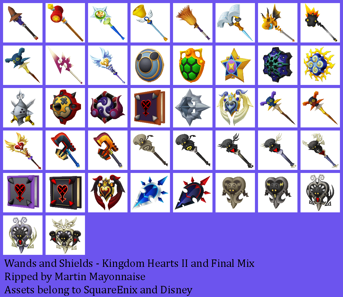Kingdom Hearts 2 - Wands & Shields