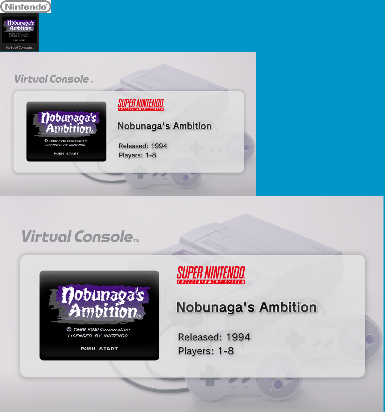 Virtual Console - Nobunaga's Ambition