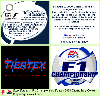 F1 Championship Season 2000 - Start Screens