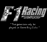 F1 Racing Championship - Game Boy Error Message