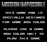 Mission: Impossible - Game Boy Error Message