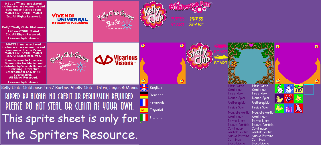 Kelly Club: Clubhouse Fun / Barbie: Shelly Club - Intro, Logos & Menus