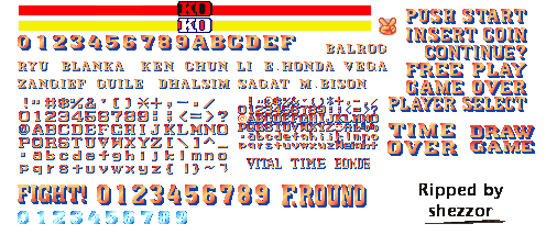 Street Fighter 2 / Super Street Fighter 2 - Game Text, Fonts, & Health Bars