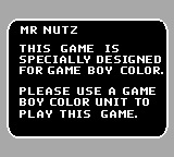 Mr. Nutz (GBC) - Game Boy Error Message