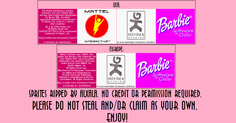 Barbie Pet Rescue - Company Logos