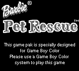 Barbie Pet Rescue - Game Boy Error Message