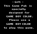 Gift - Game Boy Error Message